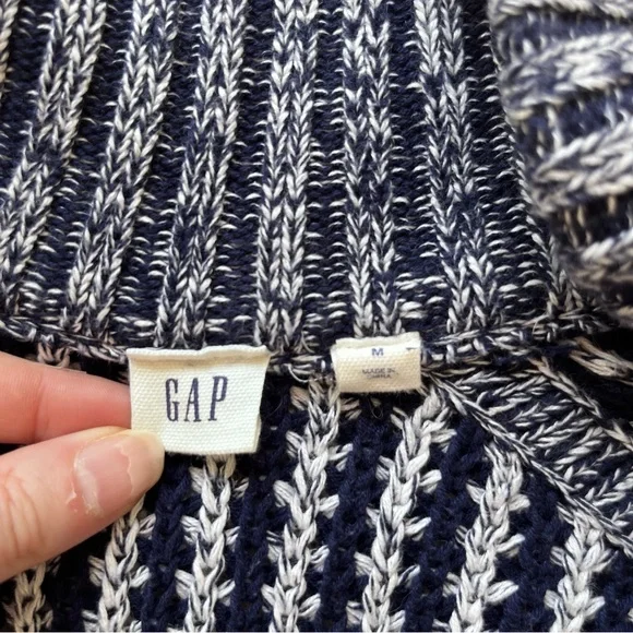 Gap Cardigan Sweater Medium Cardigan Long Navy Cottagecore Coastal Grandma - Picture 12 of 14